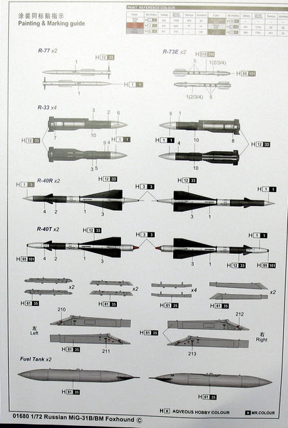 Russian MIG-31B/BM Foxhound - 1/72 Scale - Trumpeter - TRU01680