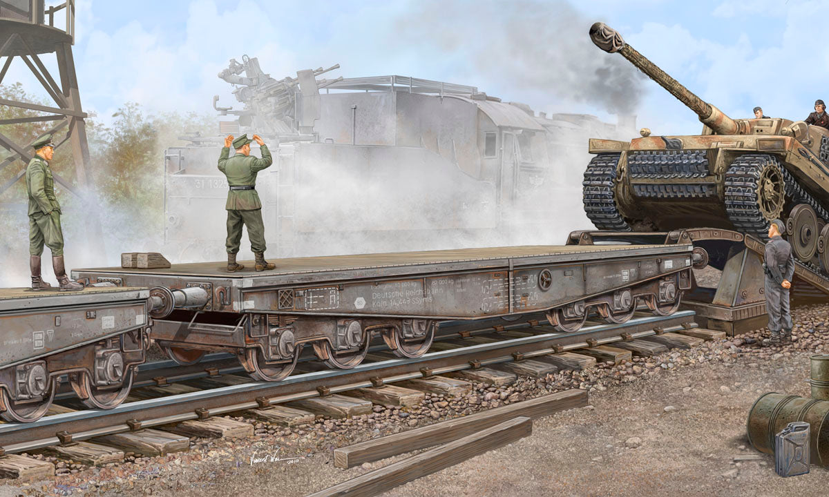 German WWII Schwere Plattformwagen Type SSyms 80 - 1/35 Scale - Trumpeter - TRU00221