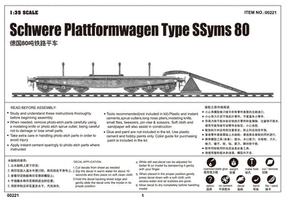 German WWII Schwere Plattformwagen Type SSyms 80 - 1/35 Scale - Trumpeter - TRU00221