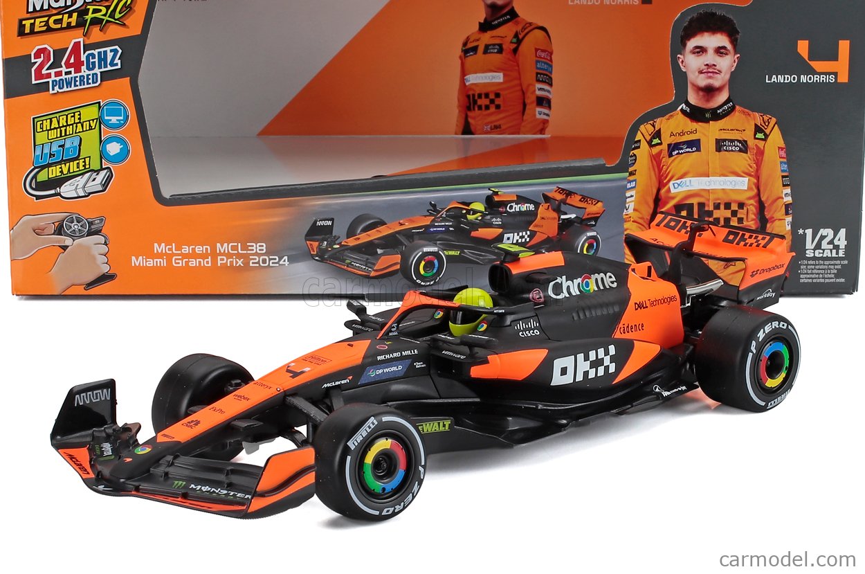 R/C F1 McLaren MCL38 2024 2.4GHz (USB) - 1/24 Scale - Maisto - MAI82359