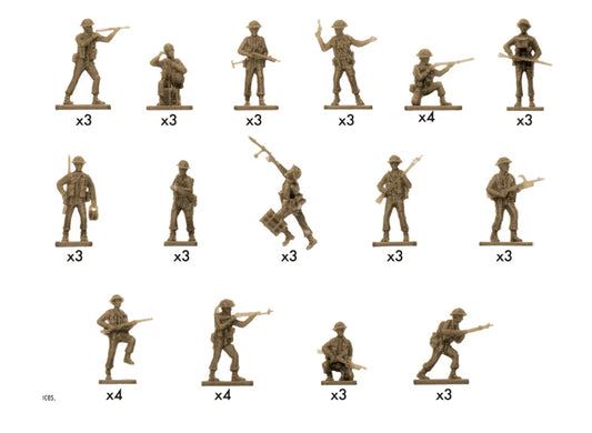 WWII British Infantry N. Europe - 1/76 Scale - Airfix - A00763V