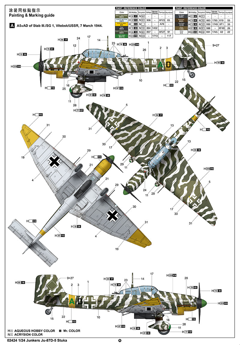 Junkers JU-87D-5 Stuka - 1/24 scale - Trumpeter - TRU02424
