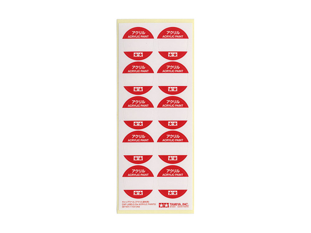 Cap Labels (Acrylic Paints) - Tamiya - TAM87197