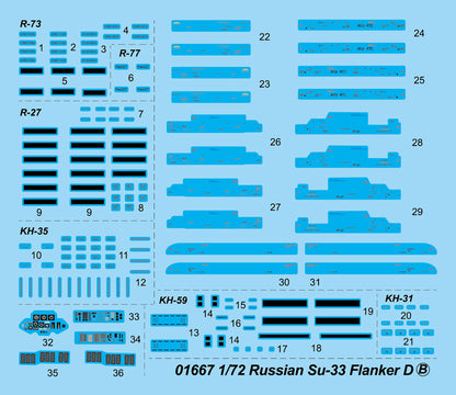Russian SU-33 Flanker D - 1/72 Scale - Trumpeter - TRU01667