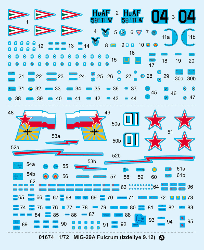 MIG-29A Fulcrum (IZDELIYE 9.12) - 1/72 Scale - Trumpeter - TRU01674