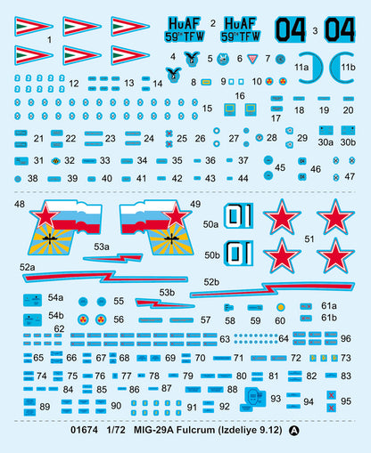 MIG-29A Fulcrum (IZDELIYE 9.12) - 1/72 Scale - Trumpeter - TRU01674