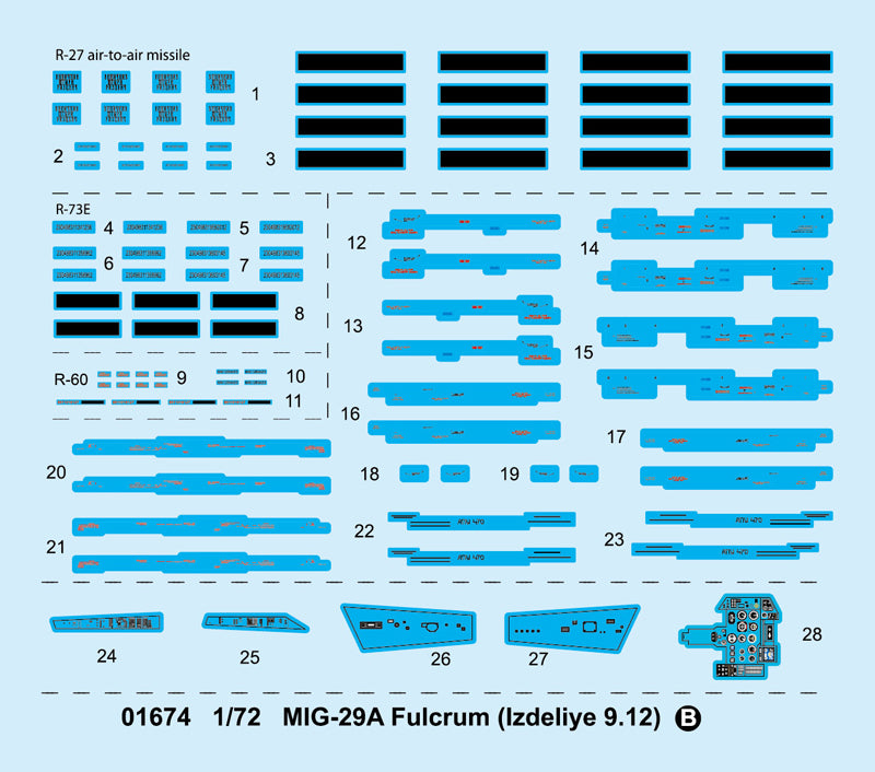 MIG-29A Fulcrum (IZDELIYE 9.12) - 1/72 Scale - Trumpeter - TRU01674