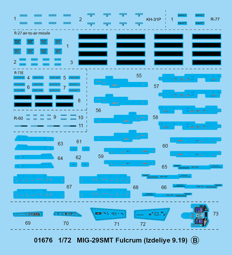MIG-29SMT Fulcrum (IZDELIYE 9.19) - 1/72 Scale - Trumpeter - TRU01676