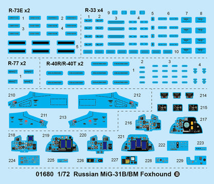 Russian MIG-31B/BM Foxhound - 1/72 Scale - Trumpeter - TRU01680