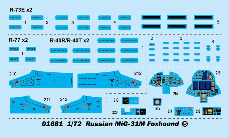 Russian MIG-31M Foxhound - 1/72 Scale - Trumpeter - TRU01681