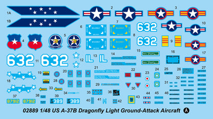 A-37B Dragonfly Light Ground Attack Aircraft - 1/48 Scale - Trumpeter - TRU02889