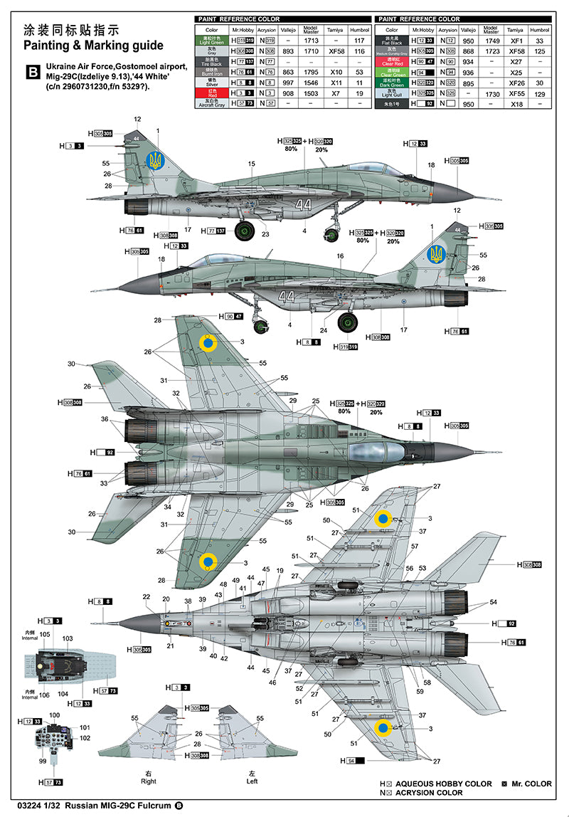 Russian MIG-29C Fulcrum - 1/32 Scale - Trumpeter - TRU03224