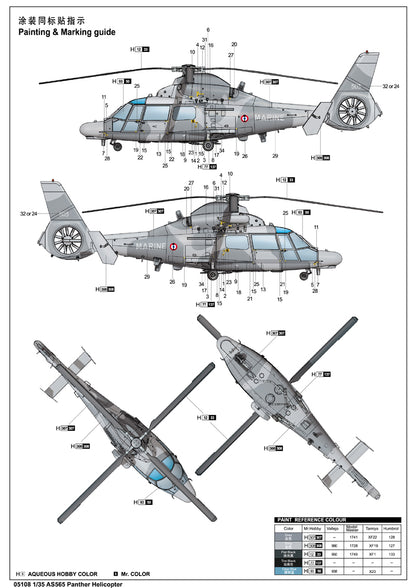 AS565 Panther Helicopter - 1/35 Scale - Trumpeter - TRU05108