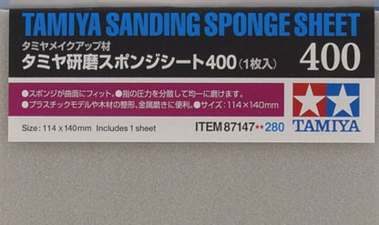 Sanding Sponge Sheet 400 - Tamiya - TAM87147