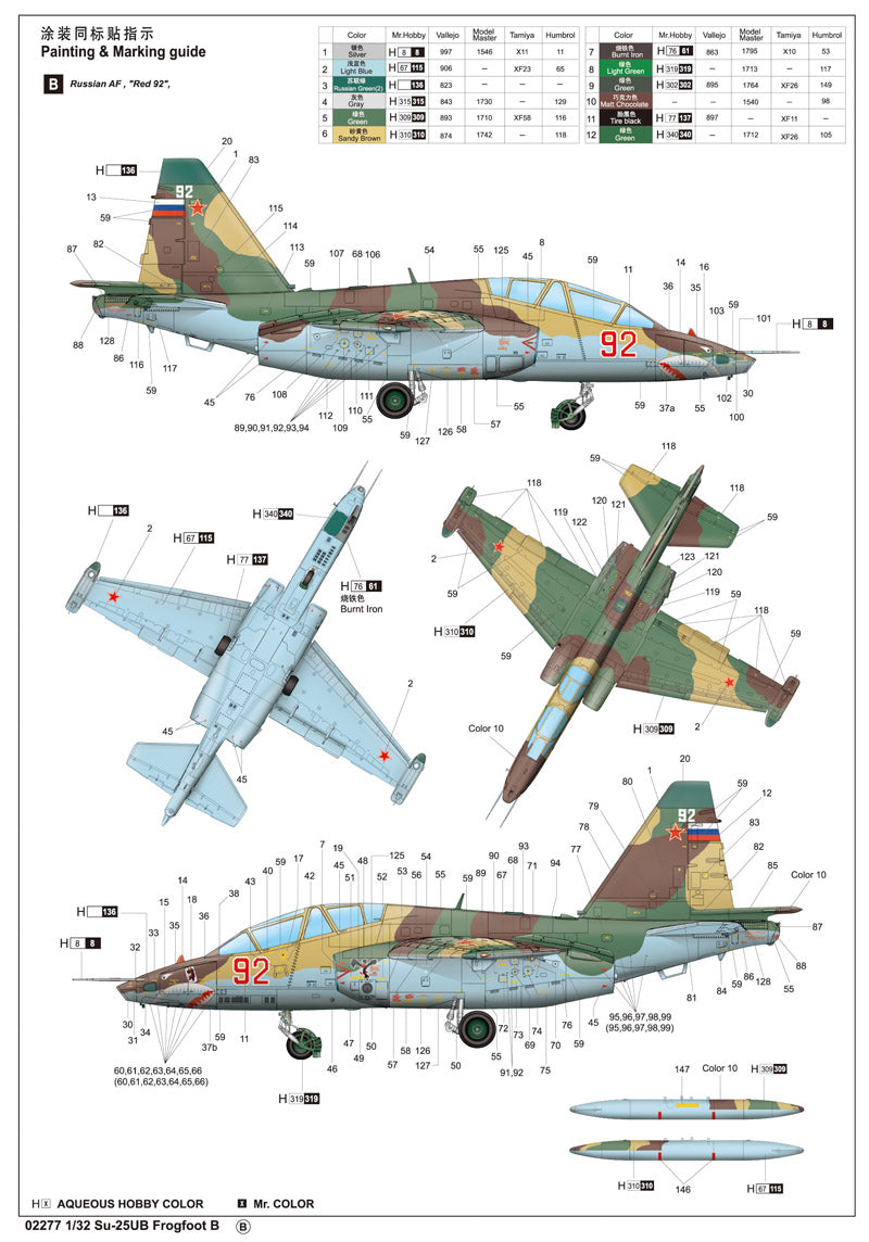 SU-25UB Frogfoot B - 1/32 Scale - Trumpeter - TRU02277