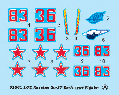 Russian SU-27 Early Type Fighter - 1/72 Scale - Trumpeter - TRU01661