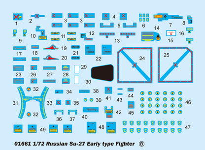 Russian SU-27 Early Type Fighter - 1/72 Scale - Trumpeter - TRU01661