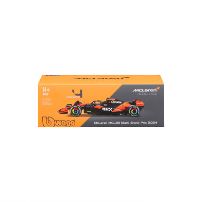 McLaren F1 MCL38 2024 w/Helmet HC #4 Norris 1/24 Bburago Bur18-28033N