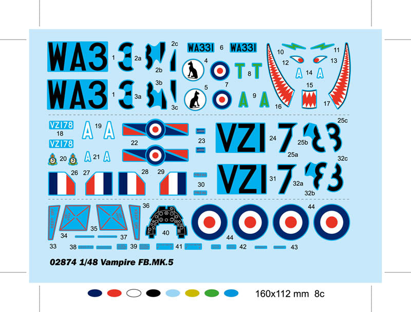 Vampire FB. Mk.5 - 1/48 Scale - Trumpeter - TRU02874