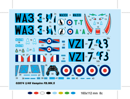 Vampire FB. Mk.5 - 1/48 Scale - Trumpeter - TRU02874