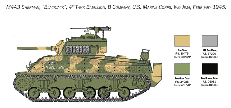 M4 Sherman US Marine Corps - 1/35 Scale - Italeri - IT6583