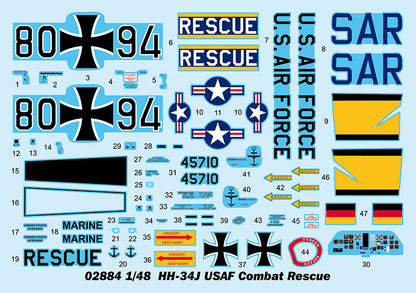 HH-34J USAF Combat Rescue - 1/48 Scale - Trumpeter - TRU02884