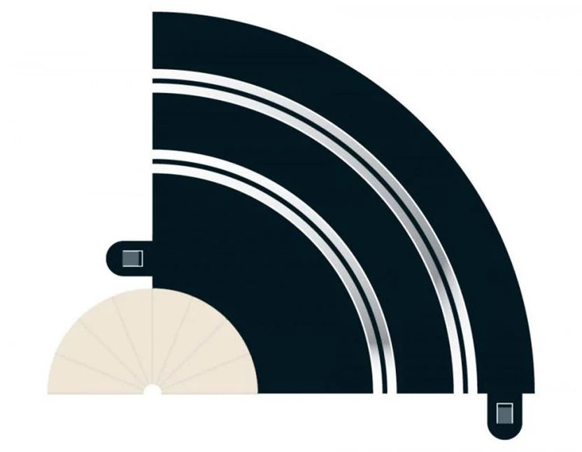 Radius 1 Hairpin Curve 90 Degrees x 2 - 1/32 Scale - Scalextric - SCAC8201