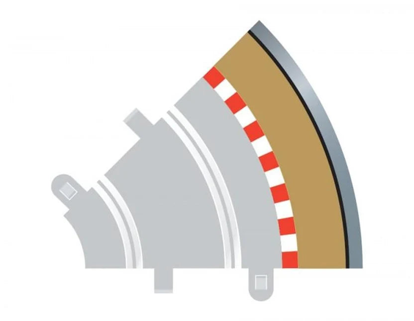 Radius 1 Curve Outer Borders 45 Degrees x 4 -1/32 Scale - Scalextric - SCAC8240