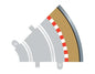 Radius 1 Curve Outer Borders 45 Degrees x 4 -1/32 Scale - Scalextric - SCAC8240