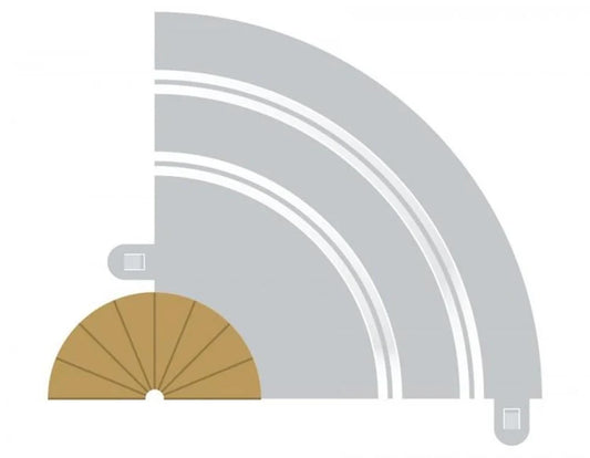 Radius 1 Curve Inner Borders 180 Degrees x 2 - 1/32 Scale - Scalextric - SCAC8279