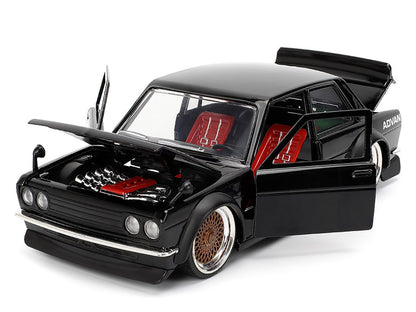 Datsun 510 ADVAN Black JDM Tuners 1973 - 1/24 Scale - Jada - JAD35954