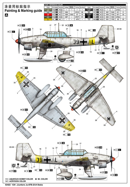 Junkers JU-87B-2/U4 Stuka - 1/24 Scale - Trumpeter - TRU02422