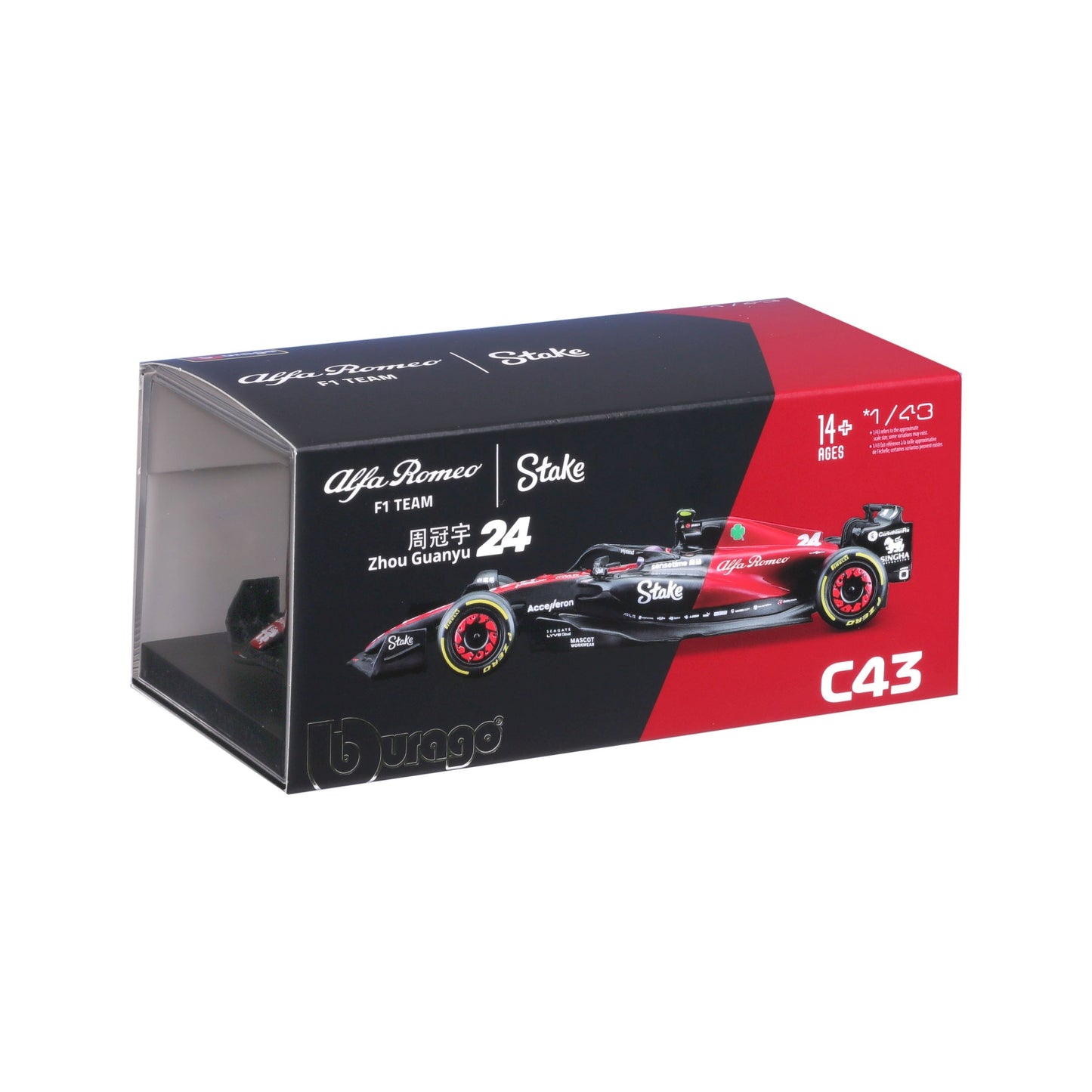 Alfa Romeo F1 C43 w/helmet/Case - #24 1/43 Bburago Bur18-38086-24