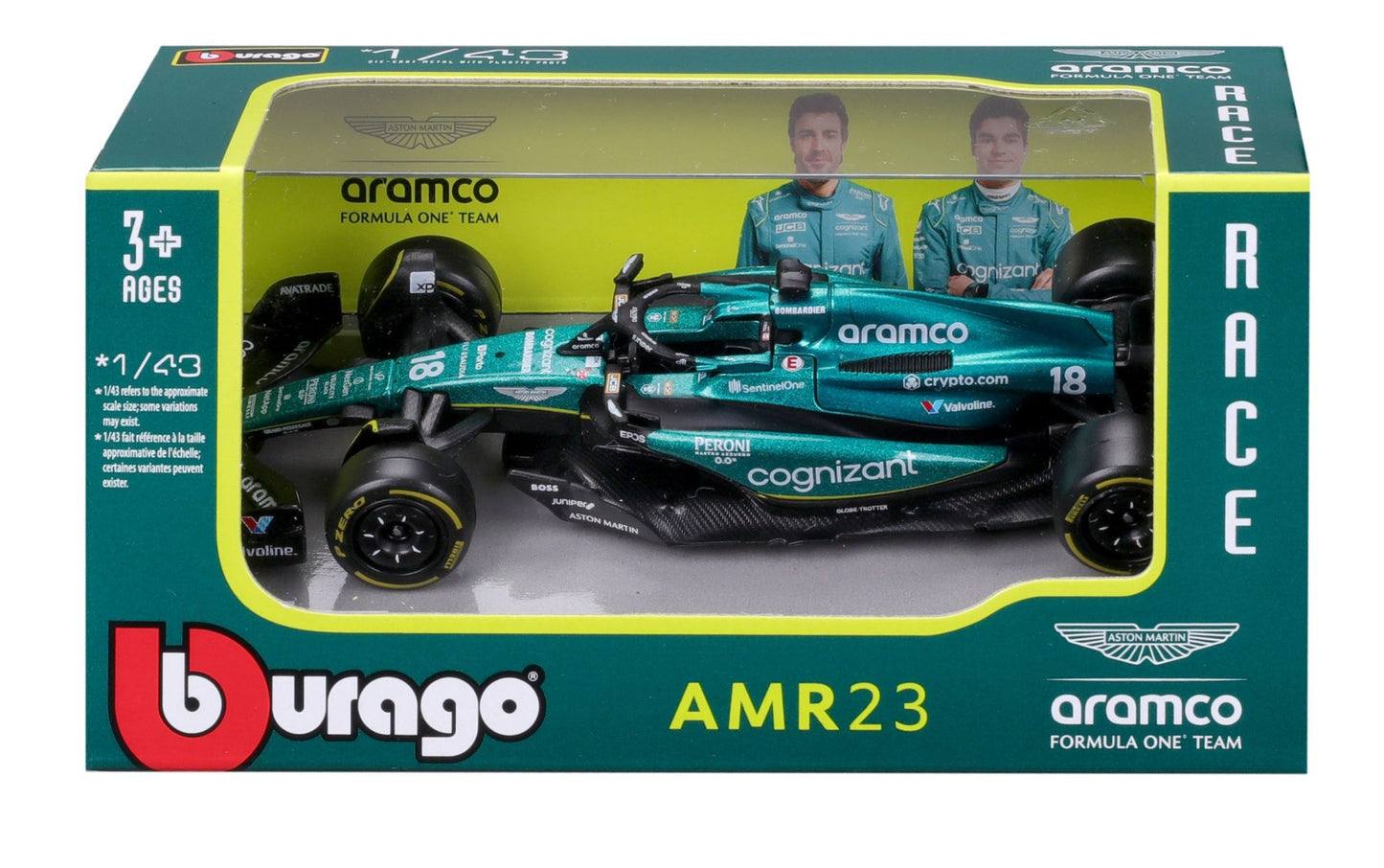 Aston Martin F1 AMR23 2023 (Asst) 1/43 Bburago Bur18-38090