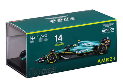 Aston Martin F1 AMR23 2023 w/helmet/Case- #14 1/43 Bburago Bur18-38091-14