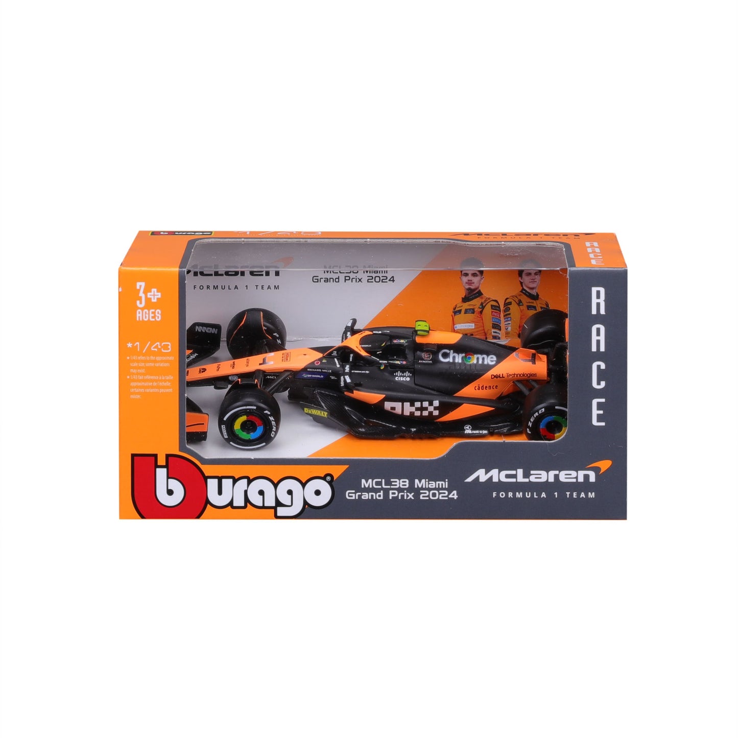 McLaren F1 MCL38 2024 #4 Norris 1/43 Bburago Bur18-38214