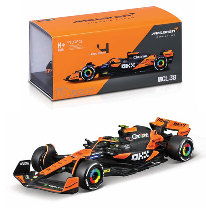 McLaren F1 MCL38 2024 (w/Helmet HC) #4 Nor 1/43 Bburago Bur18-38215-4