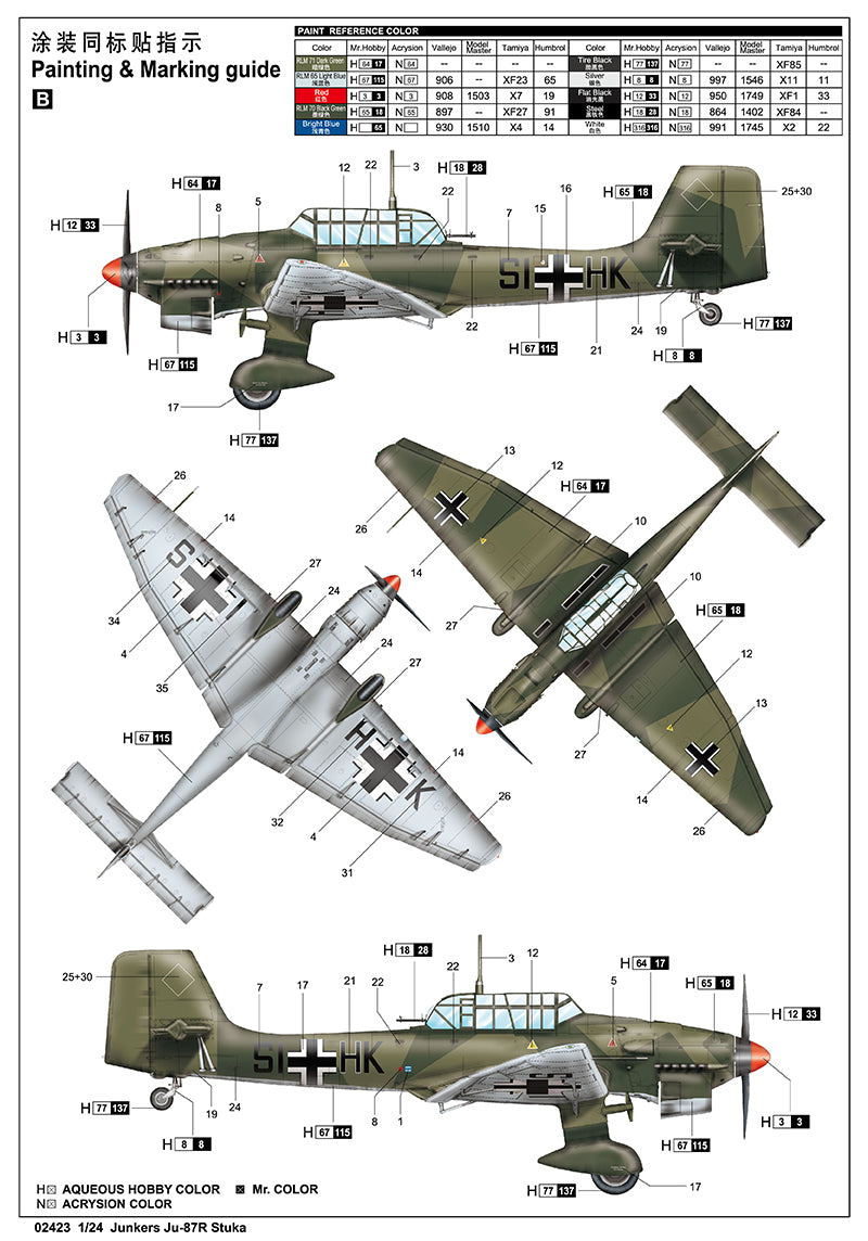 Junkers JU-87R Stuka - 1/24 Scale - Trumpeter - TRU02423