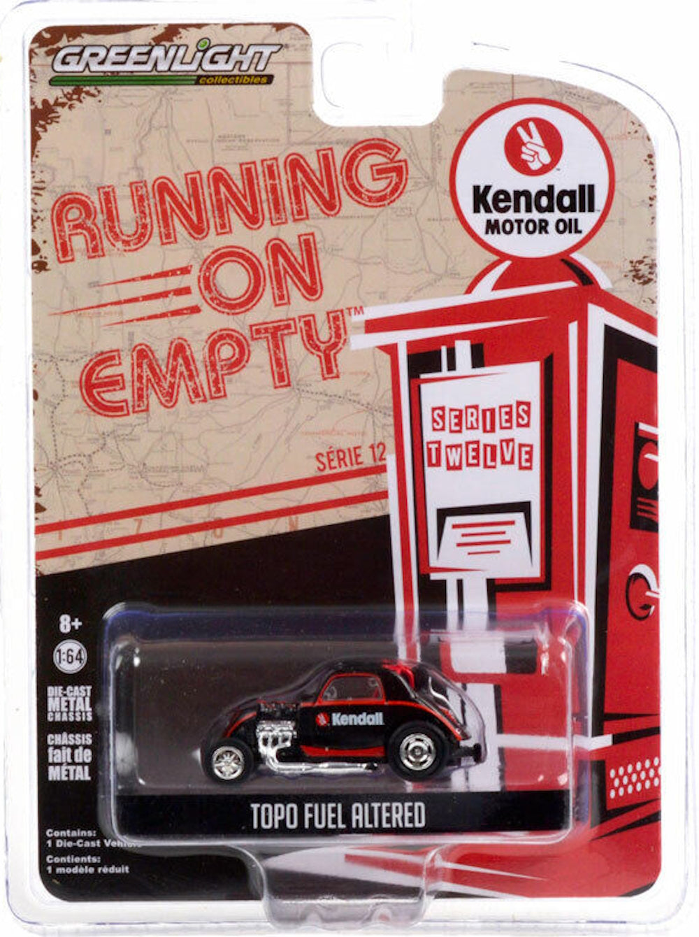 RUNNING ON EMPTY S12 FORD ESCORT RS COSWORTH STP 6 OFF - 1/64 Scale -  GREENLIGHT - GR41120-E