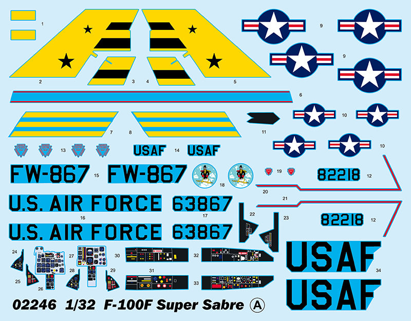 F-100F Super Sabre - 1/32 Scale - Trumpeter - TRU02246