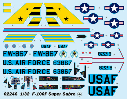 F-100F Super Sabre - 1/32 Scale - Trumpeter - TRU02246