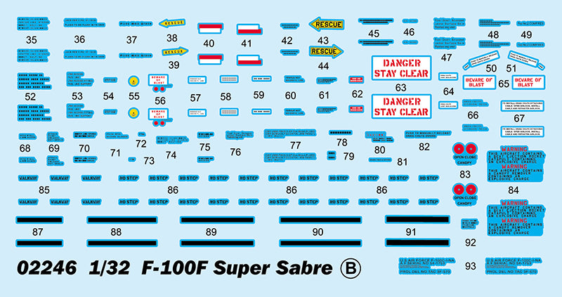 F-100F Super Sabre - 1/32 Scale - Trumpeter - TRU02246