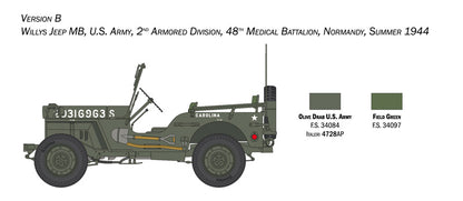 Willys Jeep MB "80th Year Anniversary" - 1/24 Scale - Italeri - IT3635