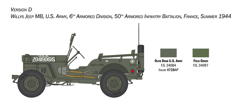 Willys Jeep MB "80th Year Anniversary" - 1/24 Scale - Italeri - IT3635