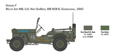 Willys Jeep MB "80th Year Anniversary" - 1/24 Scale - Italeri - IT3635
