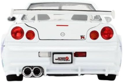 Nissan Skyline GT-R R3 JDM Tuner White/C/Fiber Hood 2002 - 1/24 Scale - Jada - JAD36339