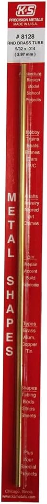 5/32" Brass Round Tube 12" .014" Wall 1 pcs - K&S - K&S8128
