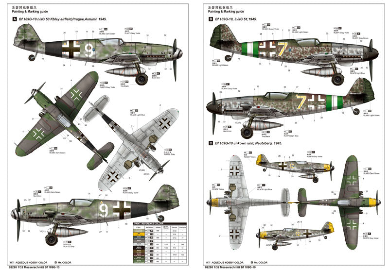 Messerschmitt bf 109 G-10 - 1/32 Scale - Trumpeter - TRU02298
