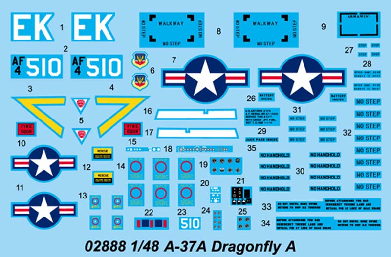 A-37A Dragonfly Light Ground Attack Aircraft - 1/48 Scale - Trumpeter - TRU02888