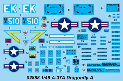 A-37A Dragonfly Light Ground Attack Aircraft - 1/48 Scale - Trumpeter - TRU02888